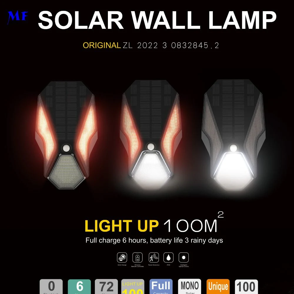4W Outdoor Waterproof IP65 LED Dusk to Dawn Outdoor Lighting Security Lights Garden Light Solar Wall Light with Remote Control