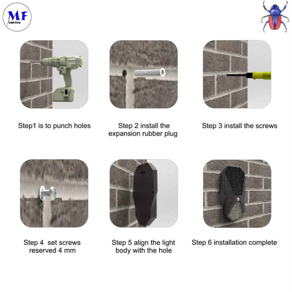 4W Outdoor Waterproof IP65 LED Dusk to Dawn Outdoor Lighting Security Lights Garden Light Solar Wall Light with Remote Control