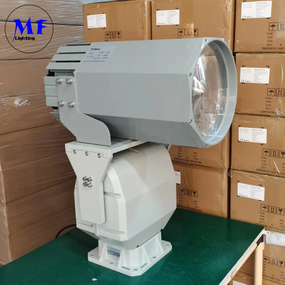 এলইডি স্পট সার্চ লাইট ২০০W ৩০০W IP66 জলরোধী ইস্পাত অ্যান্টি-কোরোশন ১০০০মি ৩০০0মি সমুদ্র জাহাজ ভেসেল বোট রিমোট সার্চিং রেসকিউ সার্চলাইট 10