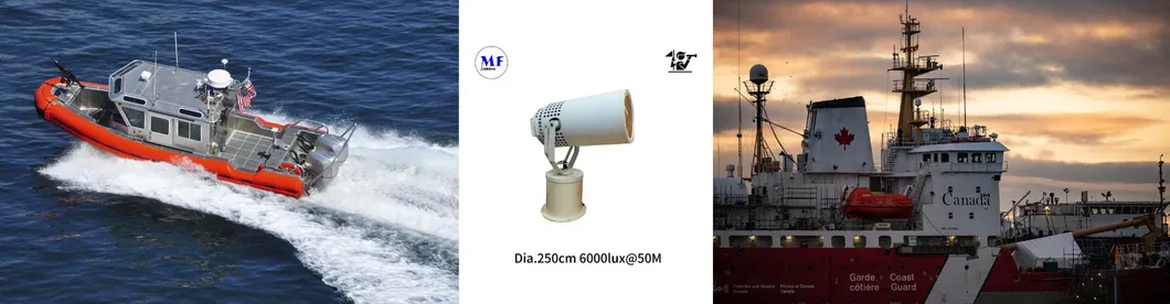 এলইডি স্পট সার্চ লাইট ২০০W ৩০০W IP66 জলরোধী ইস্পাত অ্যান্টি-কোরোশন ১০০০মি ৩০০0মি সমুদ্র জাহাজ ভেসেল বোট রিমোট সার্চিং রেসকিউ সার্চলাইট 17
