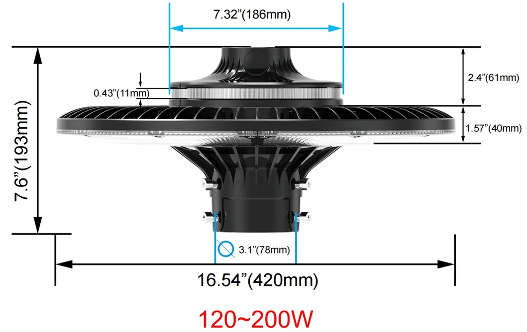 LED বাগান আলো নিয়মিত 150W আইপি 65 অন্তর্নির্মিত জলরোধী 130lm / W গোলাকার কালো উঠোন পার্ক ইয়ার্ড পোস্ট শীর্ষ 6