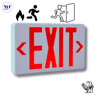 LED Emergency Exit Sign Light 5years Warranty 3hours Battery Backup Time IP65 Water Fire Proof Wall Mount Factory Warehouse Hotel Office