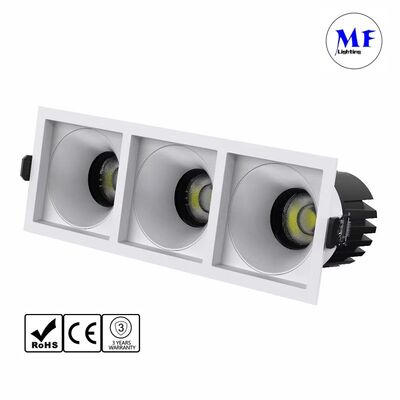 Three Head Down Light LED Square Spotlight Residential Hotel Coffee Store Commercial Restaurant No Glare Dali Dim Tuya Modular Ik07 IP44 21W 36W 30W 45W