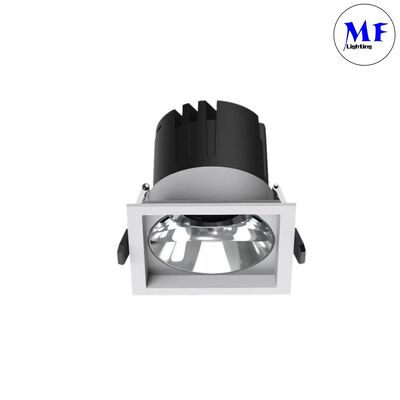 Aluminum 7W/10W/12W/15W/14W/20W/24W/30W/21W/30W/36W/45W 1 2 3 Head Square Recessed Downlight Smart Power CCT DALI 0-10V Dimming IP44 Hotel LED Down Light
