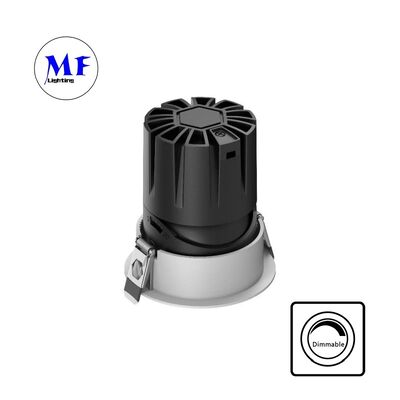Anti-Glare COB Recessed LED Spot Downlight Optical Lens,15-55° Beam Angle,0-30° Adjustable Illumination,110Vac 5CCT DIP & 200-240VAC Dimmable Recessed Spotlight