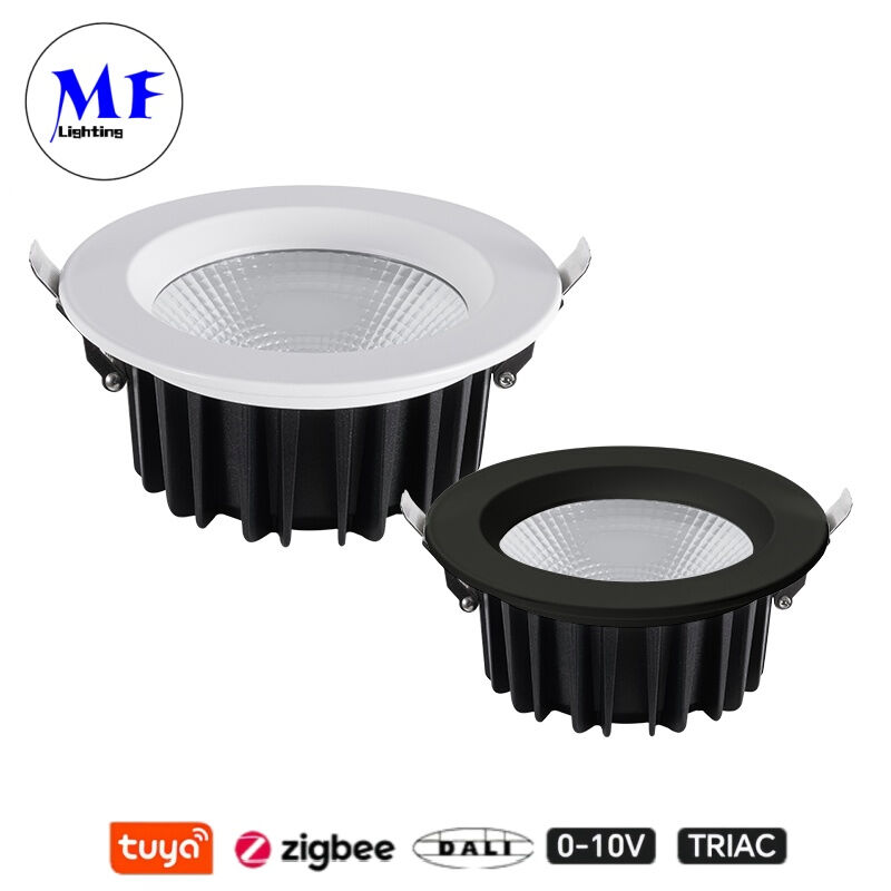 Factory Price IP40 CCT Adjustable Triac Dali Tuya Dimmable Smart Zigbee 35W 50W COB LED Recessed Spot Down Light for Kitchen Industrial Retail Commercial Spaces