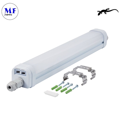 160lm/W IP66 LED Triproof Light 18W36W80W IK08 ইনডোর গুদামের জন্য জরুরী সেন্সর সহ