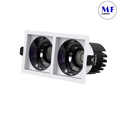 অ্যালুমিনিয়াম 7W / 10W / 12W / 15W / 14W / 20W / 24W / 30W / 21W / 30W / 36W / 45W 1 2 3 হেড স্কয়ার রিসেসড ডাউনলাইট স্মার্ট পাওয়ার সিসিটি ডালি 0-10V ডিমিং আইপি 44 হোটেল এলইডি ডাউনলাইট