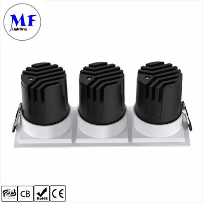 3*10W অ্যান্টি-গ্লেয়ার LED ডাউনলাইট CRI90 100lm/W ট্রায়াক /0-10V/ডালি-2 ডিমেবল বিম অ্যাঙ্গেল 15°/24°/36°50° ঐচ্ছিক রিসেসড স্পট LED ডাউন লাইট বাণিজ্যিক স্থানের জন্য