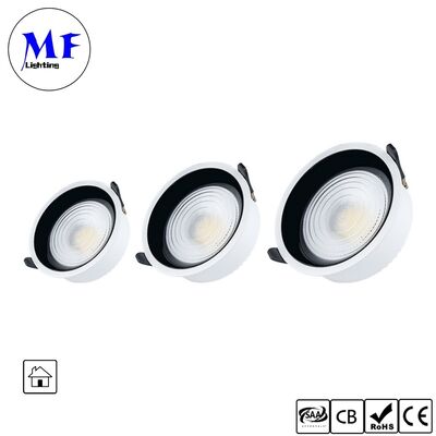 7W CRI90 160lm/W স্পট ডাউনলাইট ট্রিয়াক /0-10V/Dali-2 ডিমমেবল ওয়াইড বিম কোণ 120° 6INCH/8INCH বাণিজ্যিক জায়গাগুলির জন্য রিসেসড অ্যান্টি-ফ্লেয়ার এলইডি ডাউনলাইট