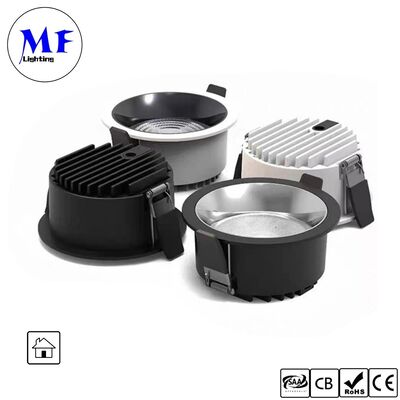 35W 160lm/W স্পট ডাউনলাইট ট্রিয়াক /0-10V/ডালি-2 ডিমমেবল সিআরআই 90 আইপি 20 ওয়াইড বিম কোণ 120 ° 8 ইঞ্চি / 10 ইঞ্চি বাণিজ্যিক জায়গাগুলির জন্য রিসেসড অ্যান্টি-গ্লেয়ার এলইডি ডাউনলাইট